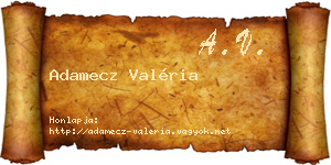 Adamecz Valéria névjegykártya